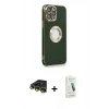 MARSİLYAN™- iPhone 14 Pro Max Kılıf İz Form Serisi - Şeffaf Pasifik Cam Ekran Koruyucu + Gold Raze Metal Kamera Lens