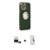 MARSİLYAN™- iPhone 14 Pro Max Kılıf İz Form Serisi - Şeffaf Pasifik Cam Ekran Koruyucu + Bilvis Titan Kamera Lens - GS
