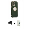 MARSİLYAN™- iPhone 14 Pro Max Kılıf İz Form Serisi - Şeffaf Pasifik Cam Ekran Koruyucu + Raze Metal Kamera Lens - GS