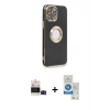 MARSİLYAN™- iPhone 14 Pro Max Kılıf İz Form Serisi - Şeffaf Royal Nano Ekran Koruyucu + Bilvis Titan Kamera Lens - SH