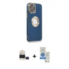 MARSİLYAN™- iPhone 14 Pro Max Kılıf İz Form Serisi - Şeffaf Royal Nano Ekran Koruyucu + Bilvis Titan Kamera Lens - SH