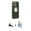 MARSİLYAN™- iPhone 14 Pro Max Kılıf İz Form Serisi - Şeffaf Royal Nano Ekran Koruyucu + Bilvis Titan Kamera Lens - GS