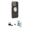 MARSİLYAN™- iPhone 14 Pro Max Kılıf İz Form Serisi - Şeffaf Royal Nano Ekran Koruyucu + Bilvis Titan Kamera Lens - GS