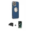 MARSİLYAN™- iPhone 14 Pro Max Kılıf İz Form Serisi - Siyah 360 Mat Full Body Arka Koruyucu + Raze Metal Kamera Lens - GS