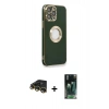 MARSİLYAN™- iPhone 14 Pro Max Kılıf İz Form Serisi - Siyah 360 Mat Full Body Arka Koruyucu + Raze Metal Kamera Lens - GD