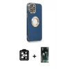 MARSİLYAN™- iPhone 14 Pro Max Kılıf İz Form Serisi - Siyah 360 Mat Full Body Arka Koruyucu + PVD Metal Kamera Lens - TU