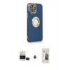 MARSİLYAN™- iPhone 14 Pro Max Kılıf İz Form Serisi - Siyah 6D Mat Seramik Hayalet Nano Ekran Koruyucu + Bilvis Titan Kamera Lens - SH