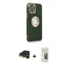 MARSİLYAN™- iPhone 14 Pro Max Kılıf İz Form Serisi - Siyah 6D Mat Seramik Hayalet Nano Ekran Koruyucu + Raze Metal Kamera Lens - GD