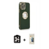 MARSİLYAN™- iPhone 14 Pro Max Kılıf İz Form Serisi - Siyah 6D Mat Seramik Hayalet Nano Ekran Koruyucu + PVD Metal Kamera Lens - TU