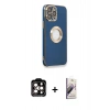 MARSİLYAN™- iPhone 14 Pro Max Kılıf İz Form Serisi - Siyah Bilvis 3D Mat Cam Ekran Koruyucu + PVD Metal Kamera Lens - TU
