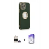 MARSİLYAN™- iPhone 14 Pro Max Kılıf İz Form Serisi - Siyah Bilvis 5in1 3D Magic Cam Ekran Koruyucu + Bilvis Titan Kamera Lens - GS