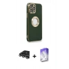 MARSİLYAN™- iPhone 14 Pro Max Kılıf İz Form Serisi - Siyah Bilvis 5in1 3D Magic Cam Ekran Koruyucu + Raze Metal Kamera Lens - GS
