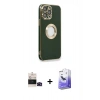 MARSİLYAN™- iPhone 14 Pro Max Kılıf İz Form Serisi - Siyah Bilvis 5in1 5D Magic Hayalet Cam Ekran Koruyucu + Bilvis Titan Kamera Lens - SH