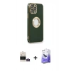 MARSİLYAN™- iPhone 14 Pro Max Kılıf İz Form Serisi - Siyah Bilvis 5in1 5D Magic Hayalet Cam Ekran Koruyucu + Bilvis Titan Kamera Lens - GD