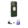MARSİLYAN™- iPhone 14 Pro Max Kılıf İz Form Serisi - Siyah Bilvis 5in1 5D Magic Hayalet Cam Ekran Koruyucu + Bilvis Titan Kamera Lens - DNMR