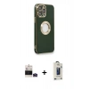 MARSİLYAN™- iPhone 14 Pro Max Kılıf İz Form Serisi - Siyah Bilvis Hayalet Cam Ekran Koruyucu + Derin Mor Bilvis Titan Kamera Lens