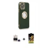 MARSİLYAN™- iPhone 14 Pro Max Kılıf İz Form Serisi - Siyah Buffer Cam Ekran Koruyucu + Bilvis Titan Kamera Lens - DNMR