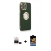 MARSİLYAN™- iPhone 14 Pro Max Kılıf İz Form Serisi - Siyah Buffer Hayalet Cam Ekran Koruyucu + Bilvis Titan Kamera Lens - SH