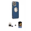 MARSİLYAN™- iPhone 14 Pro Max Kılıf İz Form Serisi - Siyah Buffer Hayalet Cam Ekran Koruyucu + Bilvis Titan Kamera Lens - GS