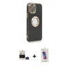MARSİLYAN™- iPhone 14 Pro Max Kılıf İz Form Serisi - Siyah Joko 5D Cam + Bilvis Titan Kamera Lens - DNMR