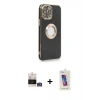 MARSİLYAN™- iPhone 14 Pro Max Kılıf İz Form Serisi - Siyah Joko 5D Cam + Bilvis Titan Kamera Lens - GS