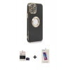 MARSİLYAN™- iPhone 14 Pro Max Kılıf İz Form Serisi - Siyah Joko 5D Cam + Bilvis Titan Kamera Lens - SH