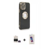 MARSİLYAN™- iPhone 14 Pro Max Kılıf İz Form Serisi - Siyah Joko 5D Cam + Bilvis Titan Kamera Lens - GD