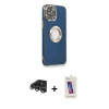MARSİLYAN™- iPhone 14 Pro Max Kılıf İz Form Serisi - Siyah Joko 5D Cam + Raze Metal Kamera Lens - GS