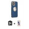MARSİLYAN™- iPhone 14 Pro Max Kılıf İz Form Serisi - Siyah Joko 5D Cam + PVD Metal Kamera Lens - TU
