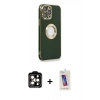 MARSİLYAN™- iPhone 14 Pro Max Kılıf İz Form Serisi - Siyah Joko 5D Cam + PVD Metal Kamera Lens - TU