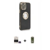 MARSİLYAN™- iPhone 14 Pro Max Kılıf İz Form Serisi - Siyah Joko Magic 5D Hayalet Cam + Bilvis Titan Kamera Lens - GS