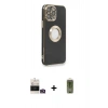 MARSİLYAN™- iPhone 14 Pro Max Kılıf İz Form Serisi - Siyah Joko Magic 5D Hayalet Cam + Bilvis Titan Kamera Lens - GD