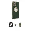 MARSİLYAN™- iPhone 14 Pro Max Kılıf İz Form Serisi - Siyah Joko Magic 5D Hayalet Cam + PVD Metal Kamera Lens - TU