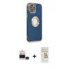 MARSİLYAN™- iPhone 14 Pro Max Kılıf İz Form Serisi - Siyah Mat Seramik Nano Ekran Koruyucu + Bilvis Titan Kamera Lens - SH