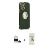 MARSİLYAN™- iPhone 14 Pro Max Kılıf İz Form Serisi - Siyah Mat Seramik Nano Ekran Koruyucu + Bilvis Titan Kamera Lens - GD