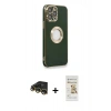 MARSİLYAN™- iPhone 14 Pro Max Kılıf İz Form Serisi - Siyah Mat Seramik Nano Ekran Koruyucu + Gold Raze Metal Kamera Lens