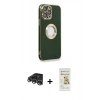 MARSİLYAN™- iPhone 14 Pro Max Kılıf İz Form Serisi - Siyah Mat Seramik Nano Ekran Koruyucu + Gümüş Raze Metal Kamera Lens