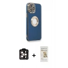 MARSİLYAN™- iPhone 14 Pro Max Kılıf İz Form Serisi - Siyah Mat Seramik Nano Ekran Koruyucu + PVD Metal Kamera Lens - TU