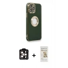 MARSİLYAN™- iPhone 14 Pro Max Kılıf İz Form Serisi - Siyah Mat Seramik Nano Ekran Koruyucu + PVD Metal Kamera Lens - TU