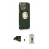 MARSİLYAN™- iPhone 14 Pro Max Kılıf İz Form Serisi - Siyah Polymer Nano Ekran Koruyucu + Raze Metal Kamera Lens - GD