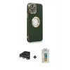 MARSİLYAN™- iPhone 14 Pro Max Kılıf İz Form Serisi - Siyah Polymer Nano Ekran Koruyucu + Raze Metal Kamera Lens - GS