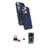 MARSİLYAN™- iPhone 14 Pro Max Kılıf İz Işık Koleksiyonu - Şeffaf 360 Full Body Arka Koruyucu + Bilvis Titan Kamera Lens - GS