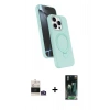 MARSİLYAN™- iPhone 14 Pro Max Kılıf İz Işık Koleksiyonu - Şeffaf 360 Full Body Arka Koruyucu + Bilvis Titan Kamera Lens - GS