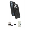 MARSİLYAN™- iPhone 14 Pro Max Kılıf İz Işık Koleksiyonu - Şeffaf Pasifik Cam Ekran Koruyucu + Gümüş Bilvis Titan Kamera Lens