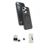 MARSİLYAN™- iPhone 14 Pro Max Kılıf İz Işık Koleksiyonu - Şeffaf Pasifik Cam Ekran Koruyucu + Gümüş Bilvis Titan Kamera Lens