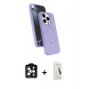 MARSİLYAN™- iPhone 14 Pro Max Kılıf İz Işık Koleksiyonu - Şeffaf Pasifik Cam Ekran Koruyucu + PVD Metal Kamera Lens - TU