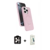 MARSİLYAN™- iPhone 14 Pro Max Kılıf İz Işık Koleksiyonu - Şeffaf Pasifik Cam Ekran Koruyucu + PVD Metal Kamera Lens - TU