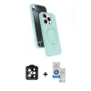 MARSİLYAN™- iPhone 14 Pro Max Kılıf İz Işık Koleksiyonu - Şeffaf Royal Nano Ekran Koruyucu + PVD Metal Kamera Lens - TU