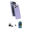 MARSİLYAN™- iPhone 14 Pro Max Kılıf İz Işık Koleksiyonu - Siyah 18D Cam Ekran Koruyucu + Bilvis Titan Kamera Lens - GS