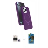 MARSİLYAN™- iPhone 14 Pro Max Kılıf İz Işık Koleksiyonu - Siyah 18D Cam Ekran Koruyucu + Bilvis Titan Kamera Lens - GS